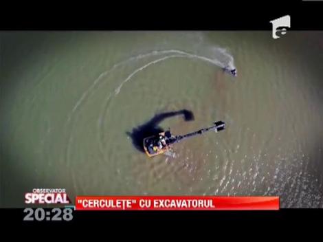 VIDEO! Un nou sport extrem: Cerculeţe cu excavatorul