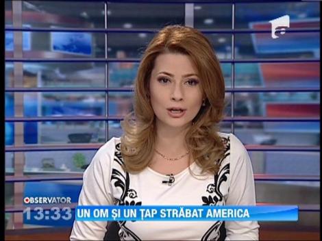 Un tânăr american străbate, pe jos, Statele Unite, alături de un ţap