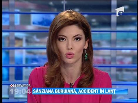 Sânziana Buruiană, accident in lanţ, maşină in flăcări