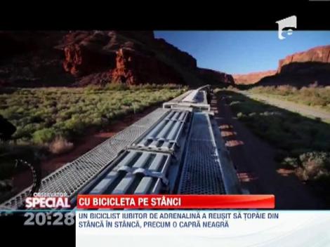 Cu bicicleta pe stânci