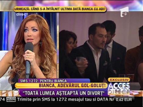 Bianca: "Se pare că după ce ne-am căsătorit, toată lumea aşteaptă un divoţ!"