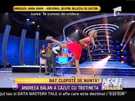 Andreea Bălan a căzut de pe trotinetă în platoul "Te cunosc de undeva!"