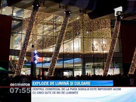 România bate un nou RECORD! Cea mai lungă instalaţie de luminiţe dintr-un mall