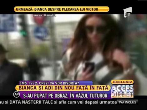 Bianca şi Adrian Cristea s-au pupat pe obraz, în văzul tuturor