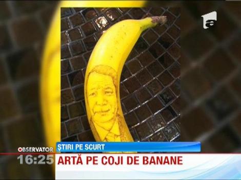 Un japonez face artă pe... coji de banane!