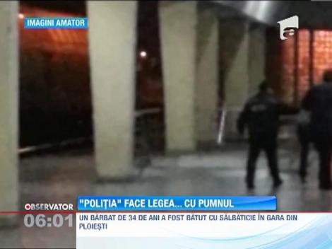 Un poliţist şi un paznic au bătut crunt un bărbat, pe un peron din gara din Ploieşti