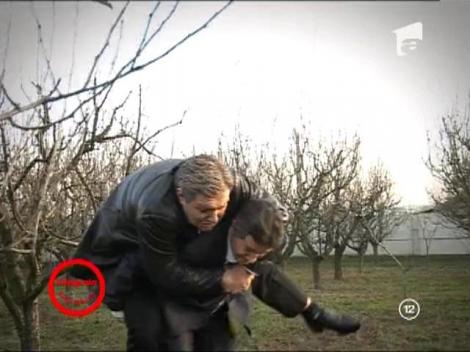 Gigi şi Virgil, plimbare cu struţul