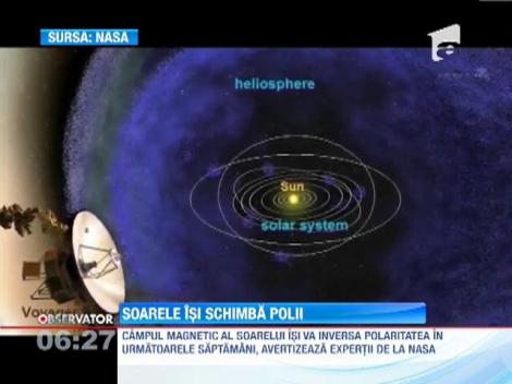 Câmpul magnetic al Soarelui îşi va inversa polaritatea în următoarele săptămâni