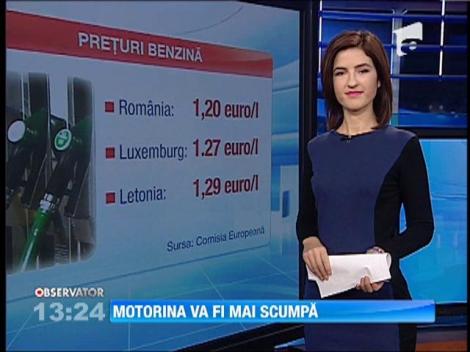 Motorina va fi mai scumpă din 1 ianuarie