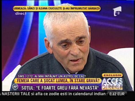 Soţul femeii care a cântat fără oprire: "Nu plec până nu se face bine!"