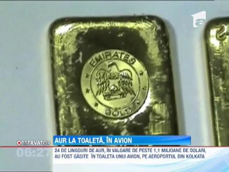24 de lingouri de aur, descoperite în toaleta unui avion