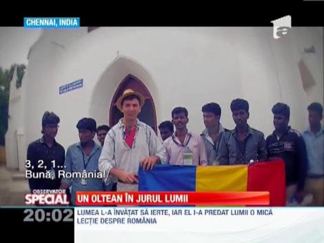 SPECIAL! Un oltean a pornit cu tricolorul în jurul lumii
