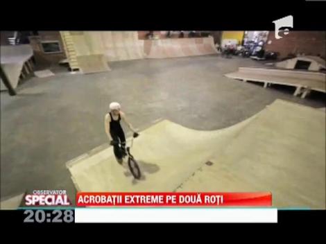 Greu de crezut, greu de făcut! Acrobaţii extreme pe două roţi