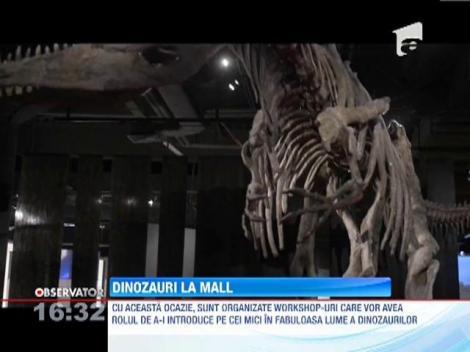 Într-un mall din Capitală a fost deschisă o expoziţie de dinozauri