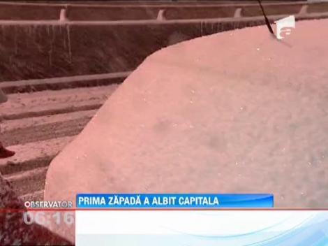 Capitala a fost acoperită de zăpadă! 16 judeţe din sudul ţării sunt sub cod galben de ninsori şi viscol