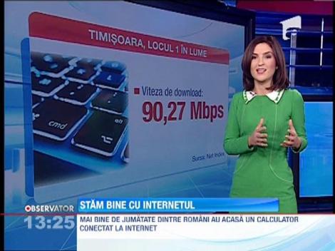 Peste jumătate dintre români au acasă un calculator conectat la internet