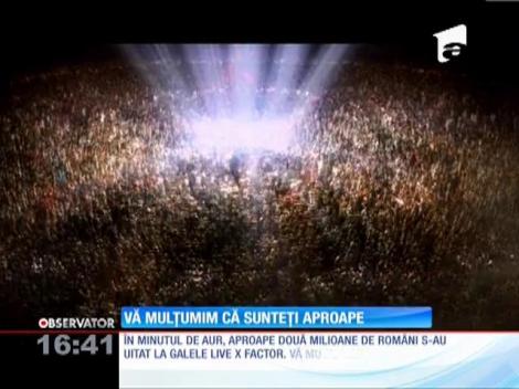În minutul de aur, aproape doua milioane de români s-au uitat la galele live X Factor!