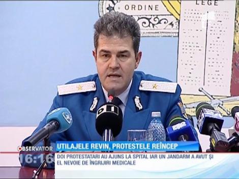 UPDATE / Altercaţii violente între jandarmi şi protestatari la Pungeşti