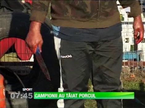 Campionii de la Timişoara au tăiat porcul de Ziua Naţională a României