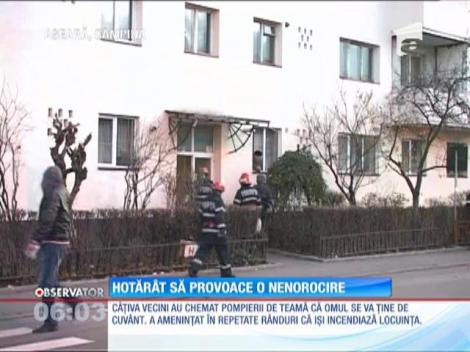 Un bărbat ameţit de alcool a început să ameninţe că îşi incendiază propria locuinţă
