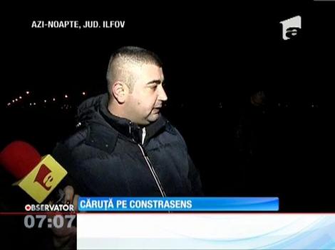 Un sofer a intrat cu maşină într-o căruţă nesemnalizată
