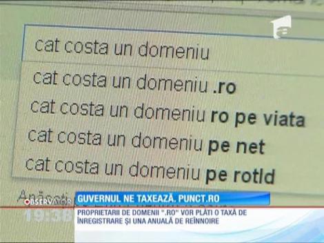 Guvernul impune taxe şi proprietarilor de domenii ".ro"
