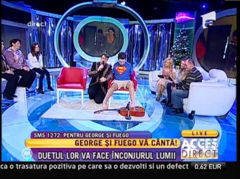 Fuego și George, chitaristul fără mâini, au cântat împreună, la ”Acces Direct”