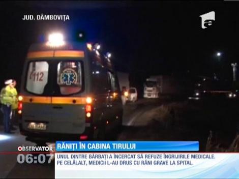 Un TIR încărcat cu componente auto s-a răsturnat în Dâmboviţa