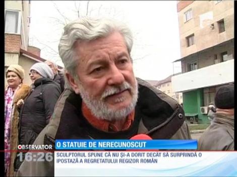 Statuia lui Sergiu Nicolaescu, de nerecunoscut