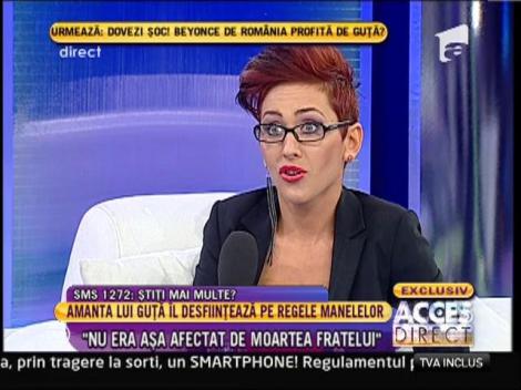 Dana Roba, fosta iubită a lui Nicolae Guţă: "După înmormântarea fratelui său a petrecut o noapte cu mine"