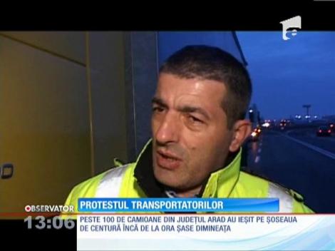 Transportatorii au luat drumul protestelor