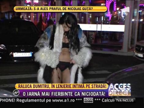 Fotomodelul Raluca Dumitru, în lenjerie intimă la minus două grade