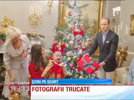 Tablou de familie! Fotografii cu fiul lui Kate şi Wiliam, lângă bradul de Crăciun