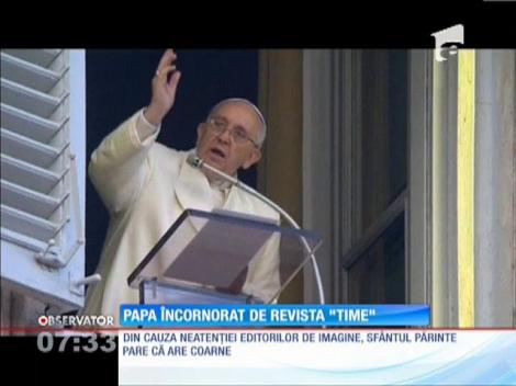 Papa Francisc încornorat de revista "Time"