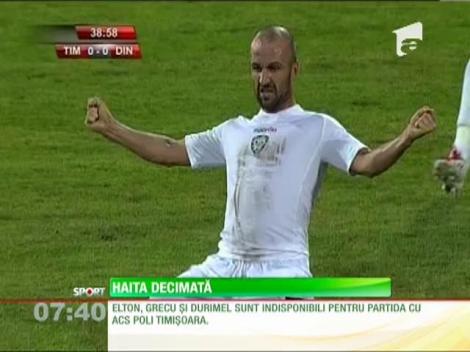 Dinamo e decimată înainte de meciul cu Poli Timişoara