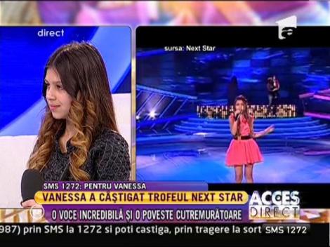 Vanessa, câştigătoarea Next Star: "Nu mă aşteptam să obţin trofeul!"