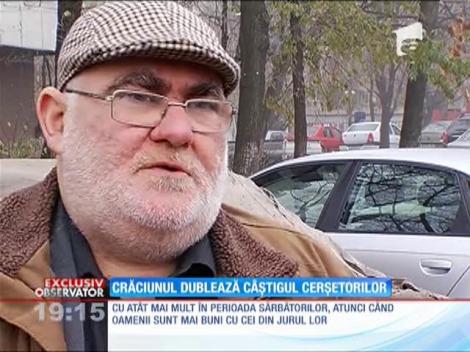 Crăciunul dublează castigul cerşetorilor
