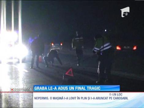 Doi bărbaţi, spulberaţi de o maşina la marginea unei comune din judeţul Vrancea