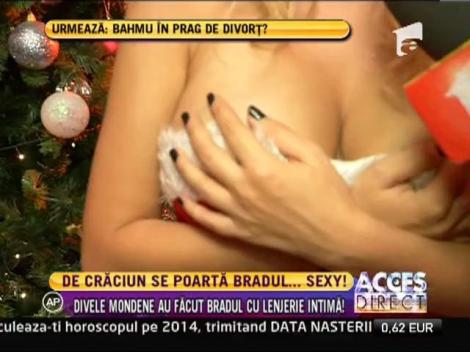 Brad de Crăciun împodobit cu lenjerie intimă!