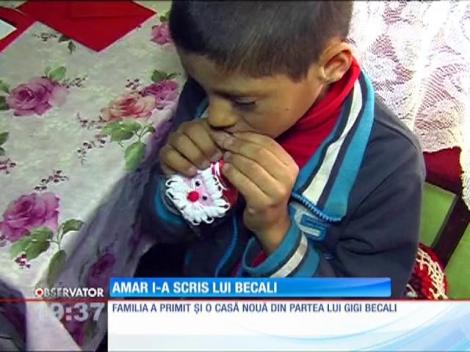 Amar, copilul care nu avea un picior, i-a scris lui Gigi Becali!
