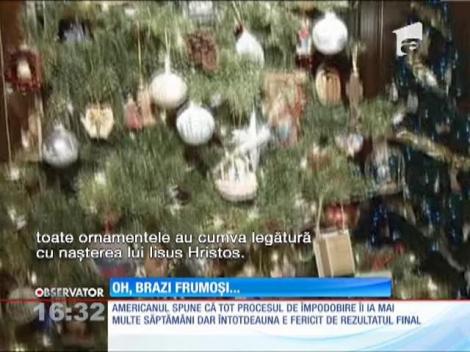 Un pastor american e pasionat de împodobirea brazilor de Crăciun