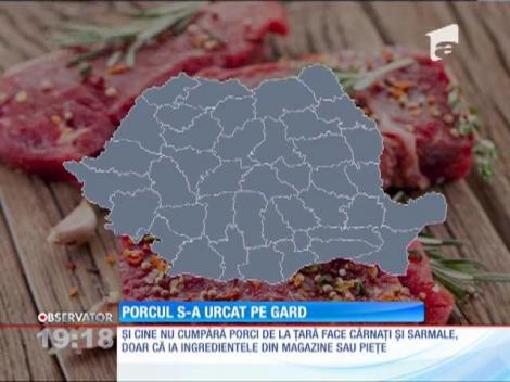 Carnea de porc se vinde cel mai ieftin în Oltenia