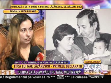 EXCLUSIV! Prima apariție publică a fiicei lui Nae Lăzărescu, Simona: ”Regret că nu am putut să fiu alături de el mai mult”