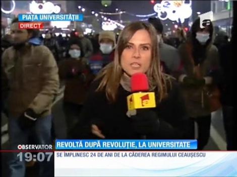 Demonstraţii în Piaţa Universităţii, la 24 de ani de la izbucnirea Revoluţiei