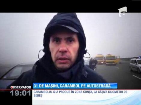 UPDATE / Carambol cu peste 31 de maşini pe cea mai nouă autostradă a României