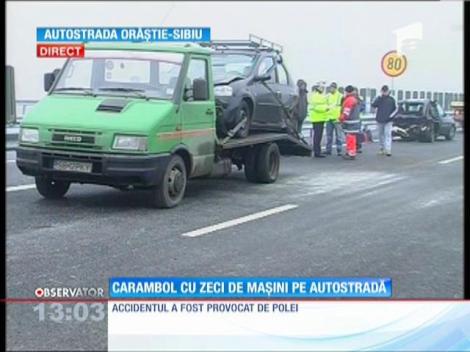 Carambol cu peste 40 de maşini pe cea mai nouă autostradă a României
