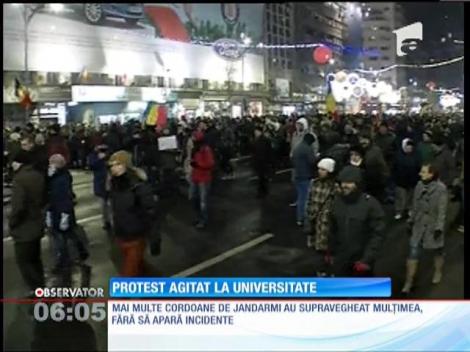 Protest agitat la Universitate