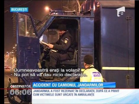 Accident cu camionul jandarmilor