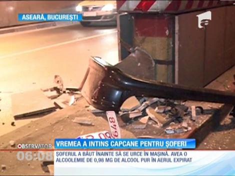 Ceaţa şi poleiul au transformat străzile din Capitală în capcane