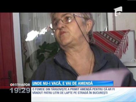 O femeie a fost amendată pentru că vindea lapte pe marginea drumului